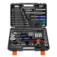 Jeu de clés à douilles de 121 pièces, kit d'outils de réparation automobile, jeu d'outils de mécanicien, jeu de douilles à cliquet, ensemble d'outils à main pour l'automobile