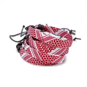 keffiye palestine design Ribbon Braided bracelets