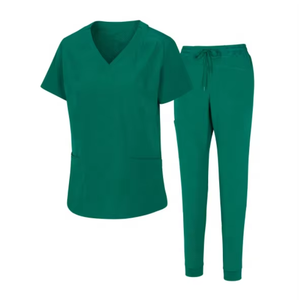 Moda Scrubs Uniformes Conjuntos Cintura elástica Scrub Tops Stretch Fit Pantalones Hospital Enfermera <span class=keywords><strong>Trabajo</strong></span> Trajes <span class=keywords><strong>de</strong></span> desgaste médico - Product Image 1