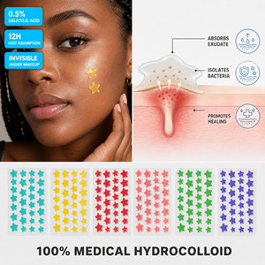 Parches para el Acné con Forma de Estrella Coloridos, Parches para Granos con Centella y Ácido Salicílico, Hidrocoloide que Absorbe Pus y Controla la Grasa para el Alivio del Acné y las Espinillas - Product Image 4