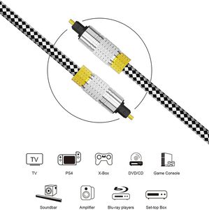 Cable <span class=keywords><strong>de</strong></span> Audio Óptico Digital CableCreation <span class=keywords><strong>de</strong></span> 3.6m (12 pies), Cable Toslink SPDIF con Trenzado <span class=keywords><strong>de</strong></span> Algodón <span class=keywords><strong>y</strong></span> Aleación <span class=keywords><strong>de</strong></span> Zinc <span class=keywords><strong>de</strong></span> 6.0mm para Barra <span class=keywords><strong>de</strong></span> Sonido, Cine en Casa <span class=keywords><strong>y</strong></span> <span class=keywords><strong>TV</strong></span> - Product Image 3