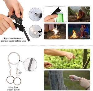 <span class=keywords><strong>Kit</strong></span> de Survie d'Urgence Populaire 14 Pièces : Équipement Tactique SOS pour l'Aventure, le Camping et les Voyages en Plein Air - Product Image 4