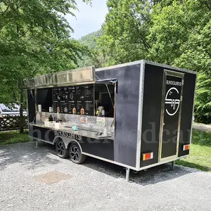 中国现代移动咖啡汉堡食品拖车车户外食品讲堂车Oem咖啡车