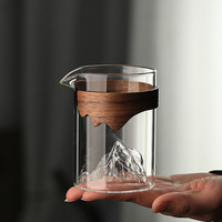 Tasse de partage de thé en verre Borosilicate épais tasse Gongdao tasse résistante à la chaleur tasse à boire avec manche en bois vaisselle de Restaurant à domicile