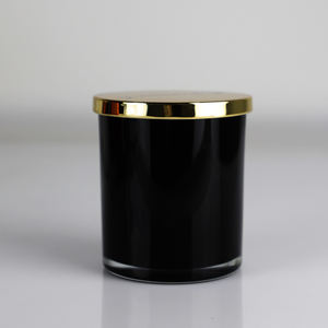 Vente en gros de nouveaux bocaux à bougies en verre d'apothicaire de Noël vides à fond rond de couleur givrée noire élégante personnalisée nordique avec couvercles - Product Image 1