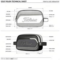 Pochette d'accessoires de golf PRIMUS GOLF en toile et PU, avec empiècements bimatières, impression de logo personnalisée, sac de golf portable à main