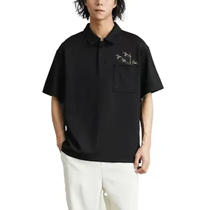 G-erkekler cep nakış desen erkek t-shirt Polo gömlek için erkek Polo gömlekler Summertime Lax Polo gömlek