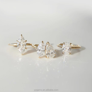 แหวนเพชร CVD รูปทรงลูกแพร์ ขนาด 0.5-2 กะรัต พร้อมใบรับรอง IGI ทอง 10k/14k/18k ดีไซน์หรูหราสำหรับผู้หญิง แหวนแต่งงานแบบสั่งทำพิเศษ ตัวเรือนแบบกรงเล็บ เหมาะสำหรับเป็นของขวัญ - Product Image 5