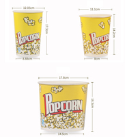 Gobelets en papier pour pop-corn de qualité alimentaire, série 16oz 24oz 32oz 46oz 64oz 85oz, à paroi simple, pour snacks, en papier couché avec impression offset