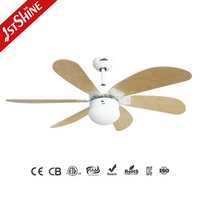 Ventilateur de plafond intelligent 1stshine avec lumières LED, design moderne, télécommande, lames en MDF, vente directe usine, pour maison connectée