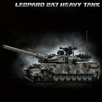 Tanque de Batalla Principal Leopard 2A7, Bloques de Construcción MOC, Vehículo Blindado Moderno, Modelo de Ladrillos para Armar, Juguete Coleccionable Militar