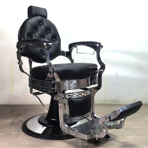 Fauteuil <span class=keywords><strong>de</strong></span> Barbier en Cuir pour Hommes avec Accoudoirs, Design Rotatif, Luxe pour <span class=keywords><strong>Salon</strong></span> <span class=keywords><strong>de</strong></span> <span class=keywords><strong>Coiffure</strong></span> et Barbier, Modèle A-028 - Source Usine Spécialisée - Product Image 4