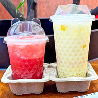 Gobelets jetables personnalisés en PP transparent avec couvercles et pailles pour café chaud/froid, thé au lait, jus et bubble tea