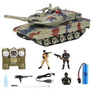 1/24 russie <span class=keywords><strong>T90</strong></span> Sherman armée 2.4G RC réservoir avec Vibration fumée lancement balles char de combat jouets militaires pour les enfants - Product Image 2