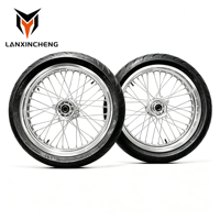 Kit de pneus E-Bike haute performance pour Light Bee LBX 17 Supermoto, roues 2026 CNC Chrome Argent, 70/90 90/80-17, Nouveau 1