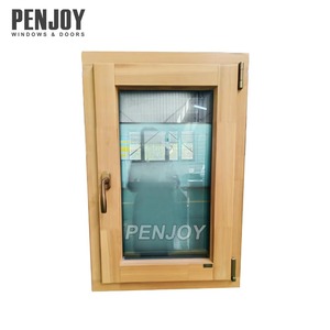 Pליהנות אורן קלאסי מודרני עץ אלון עיצוב אלומיניום עץ clad מתנד הטיה ולהפוך חלונות עם זכוכית מחוסמת - Product Image 1