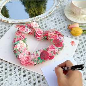 Nueva Tarjeta de Felicitación 3D con Ramo de Flores para Mamá, Tarjeta de Cumpleaños, Ramo de Flores Moradas, Tarjeta con Corona de Flores - Product Image 4