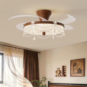 Donbao Ceiling Fan <b>Light</b> Integrated <b>Led</b> Vintage Crystal 96W Smart Control For Living <b>Room</b> Bedroom - Product Image 2