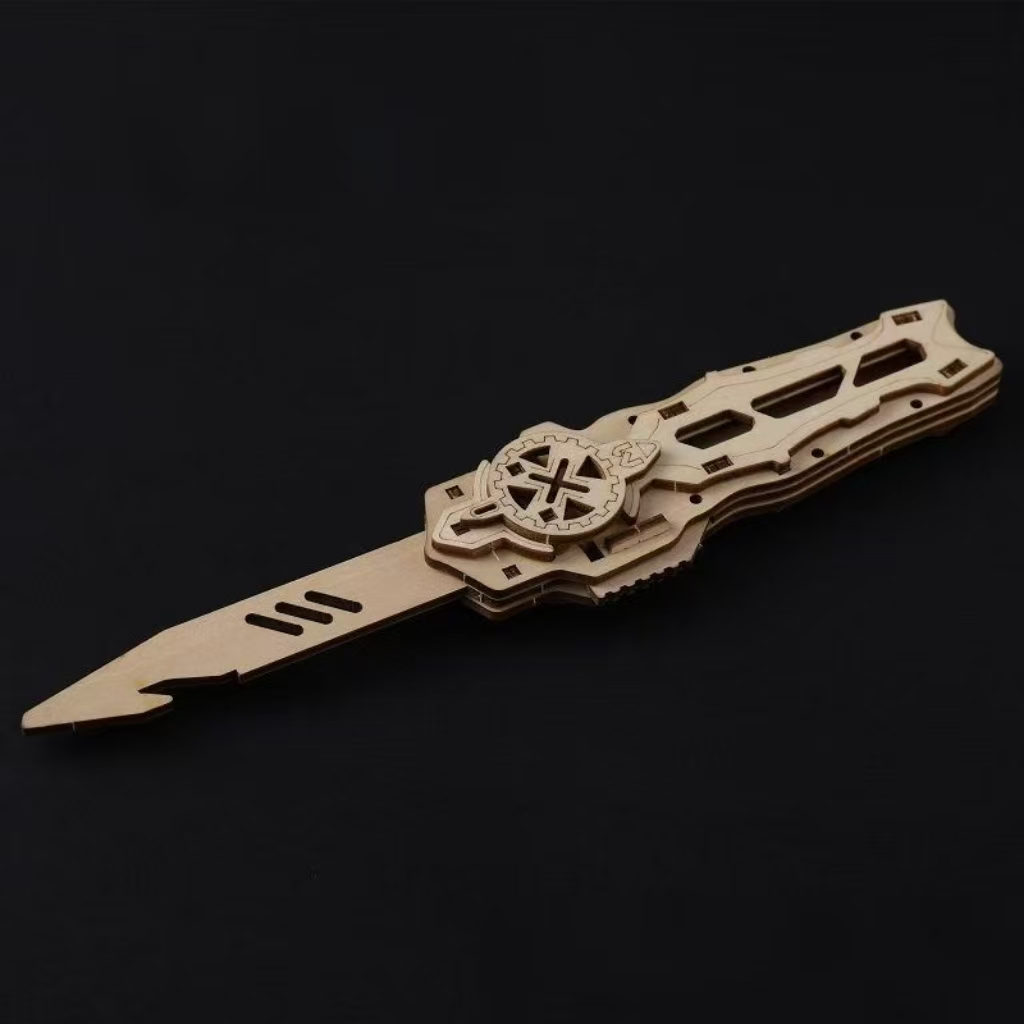 มีดพับไม้แบบตรง