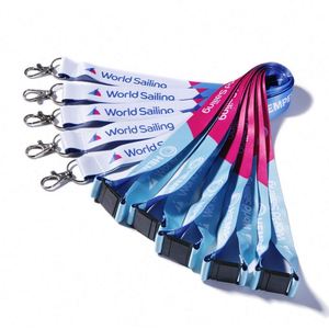 Custom Printed Polyester Personalized Breakaway Thermal Transfer Printing Hook Keychain Lanyards with Logo - Product Image 1