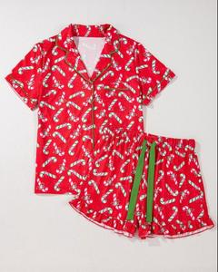 Conjunto de Pijamas Transpirables para Mujer, Ropa de Dormir de Manga Corta <span class=keywords><strong>con</strong></span> Botones, Conjuntos de Pijamas Suaves para Descansar - Product Image 2