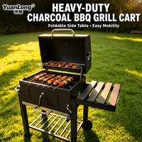 Barbecue au charbon de bois extra large et fumoir de jardin - Chariot de barbecue professionnel, Holzkohlegrill avec thermomètre