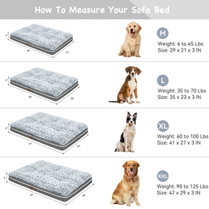 Gray Plush Dog <b>Bed</b> Rectangle Pet Mat Memory Foam Cushion Washable Removable Cover Anti-Slip Indoor Sleeping <b>Pad</b> - Product Image 6