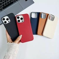 Étui de téléphone en cuir PU couleur unie pour iPhone 17 Pro Max, style simple, coque de protection pour iPhone 16, 15, 14