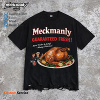 T-shirt pour homme Meckmanly, 100% coton tricoté, 300 grammes, manches courtes, imprimé, col rond, coupe décontractée, écologique, respirant, voiture