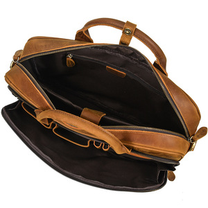 Nuevo Maletín de Cuero Retro para Hombre, Estilo Crazy Horse, para Espectáculos de Canto y Danza, Bolso de Mano Informal para Negocios, Bolso para Computadora, Personalizado de Fábrica - Product Image 4