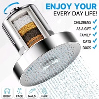 2025 nouveau Design 140MM filtre noir rond en plastique pommeau de douche économie d'eau soins de la peau sur la tête plafond haute pression tête supérieure