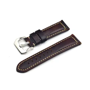 Vintage Style Crazy Horse Leather Men's Wrist Watch Bands 20mm 22mm Vintage Leather Watch band for Panarai watch