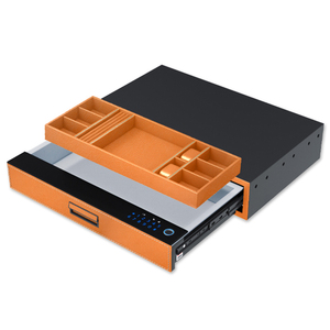 Organizador de Joyas Biométrico HNOSS de Cuero <span class=keywords><strong>con</strong></span> Cajón de Cierre Suave y Sensor de Huella Dactilar - Product Image 1