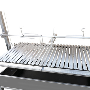 Parrilla <span class=keywords><strong>Argentina</strong></span> Moderna de Carbón Vegetal con Asador, Carro de Acero Inoxidable, Parrilla para Exteriores - Product Image 2