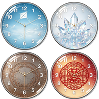 Horloges murales silencieuses à piles, style simple, en verre décoratif Art Déco, à aiguille simple, pour la maison, vente en gros