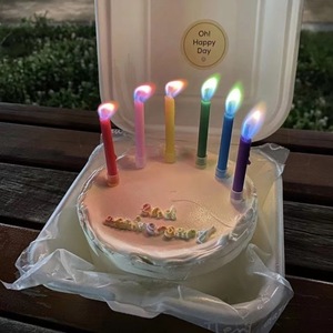 Colorful Flame Candles Smokeless Soybean Wax Birthday Party Cake Decorations Festive Props - Product Image 2