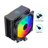Refroidisseur CPU SNOWMAN MT5 V3 120 mm ARGB, 5 caloducs, noir, avec dissipateur thermique pour PC, ventilateurs et refroidissement pour boîtier d'ordinateur