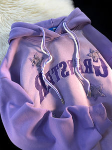 <span class=keywords><strong>Felpa</strong></span> con cappuccio da <span class=keywords><strong>donna</strong></span> <span class=keywords><strong>donna</strong></span> con ricamo over-size personalizzato e taglie forti produttori di felpe per abiti personalizzati - Product Image 6