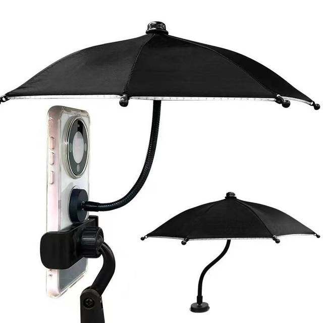 Magnetic Phone Ring Grip Holder with Phone Umbrella for Sun Shade Shield Outdoor Videos Photo Watching Shooting Phone Anti-Glare