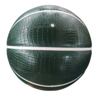 Ballons personnalisés en cuir, ballon de basket vert en peau de crocodile