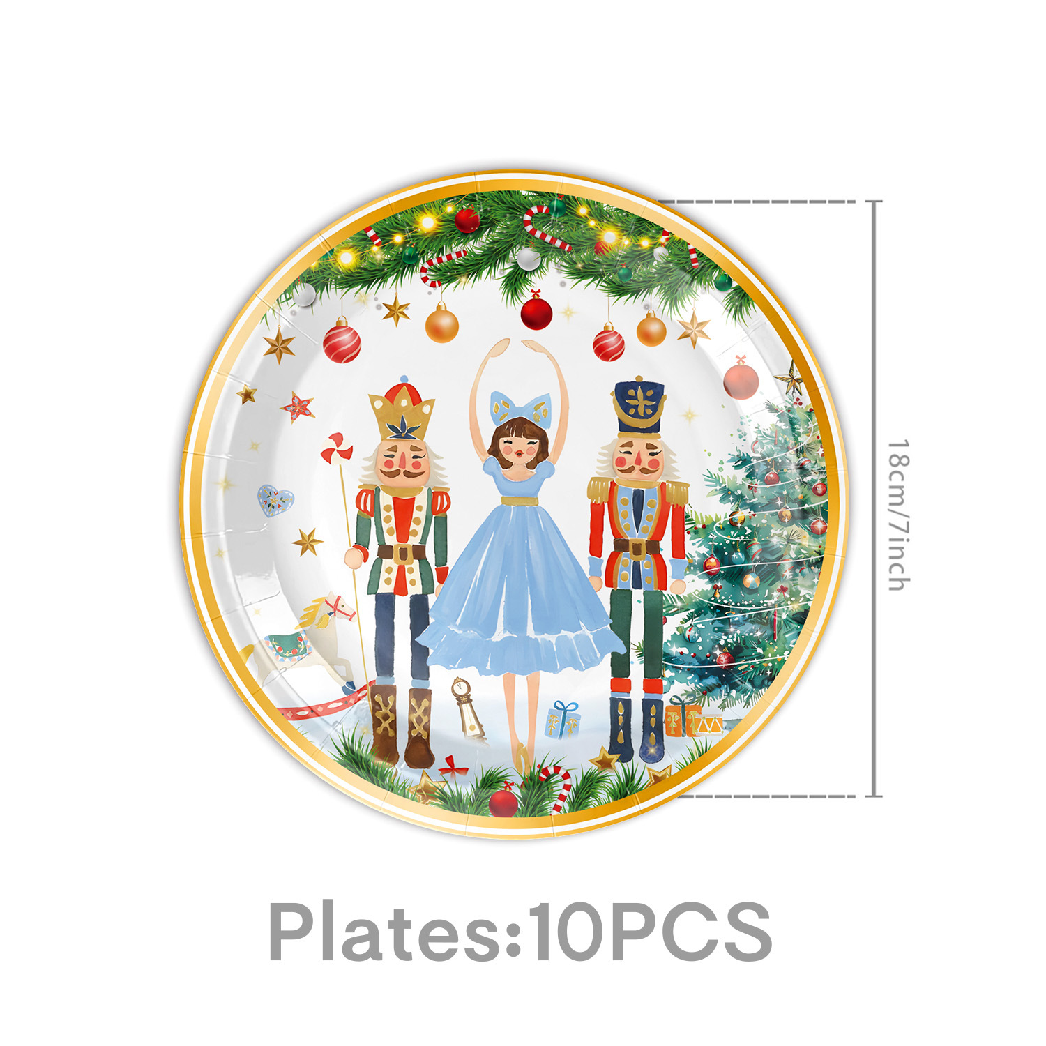 Plato de 7 pulgadas * 10 unidades