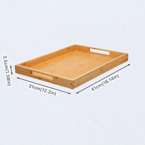Bamboo Serving <b>Tray</b> Natural Color Durable Food Grade For <b>Snacks</b> And Fruits - Product Image 4