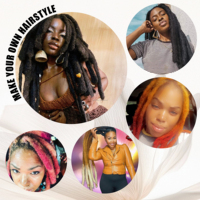Personalizzare Private Label 3cm Afro capelli umani stoppini capelli umani Locs Dreadlocks e stoppino extension capelli umani