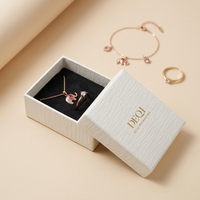 Boîtes à bijoux carrées miniatures en papier rigide recyclé DEQI personnalisées, personnalisation sur mesure, boîte pour bague, pendentif, bracelet