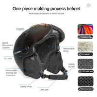 Casque de ski pour adulte MOON, certifié CE, avec lunettes, MS95, double lentille PC+EPS, protection de la tête pour les sports d'hiver en plein air