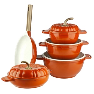 Đầy Màu sắc cảm ứng cơ sở <span class=keywords><strong>11</strong></span> cái vẻ đẹp bí ngô soong Cookware Set với nắp nhôm - Product Image 3