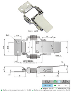 KUNLONG Chiusura a Scatto Industriale Moderna in Acciaio Inox 304 con Molla, Serratura a Leva per Cilindri, Scatole e Armadietti 180 - Product Image 6