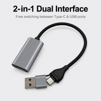 Adaptateur USB haute vitesse vers Type-C femelle 4K 60Hz pour HDTV et téléphone portable