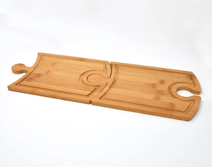 Tabla de cortar de bambú, soporte para copas de vino, cocina, madera, queso y vino, tabla de charcutería, Idea de regalo, rompecabezas, tabla de cortar de madera - Product Image 4