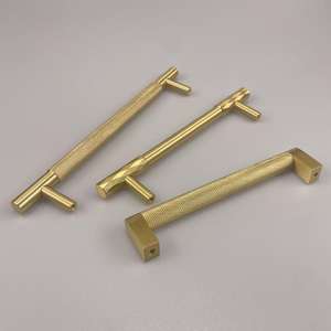 Perlengkapan Kamar Mandi & Dapur Mewah, Gagang Kabinet Kuningan Berlekuk/Berflut, Pegangan Kabinet, Kenop 160mm 320mm 480mm - Product Image 4